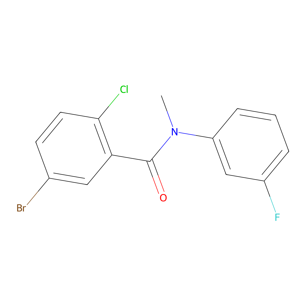 5-bromo-2-chloro-N-(3-fluorophenyl)-N-methylbenzamide molecular structure, CAS 1458458-37-1