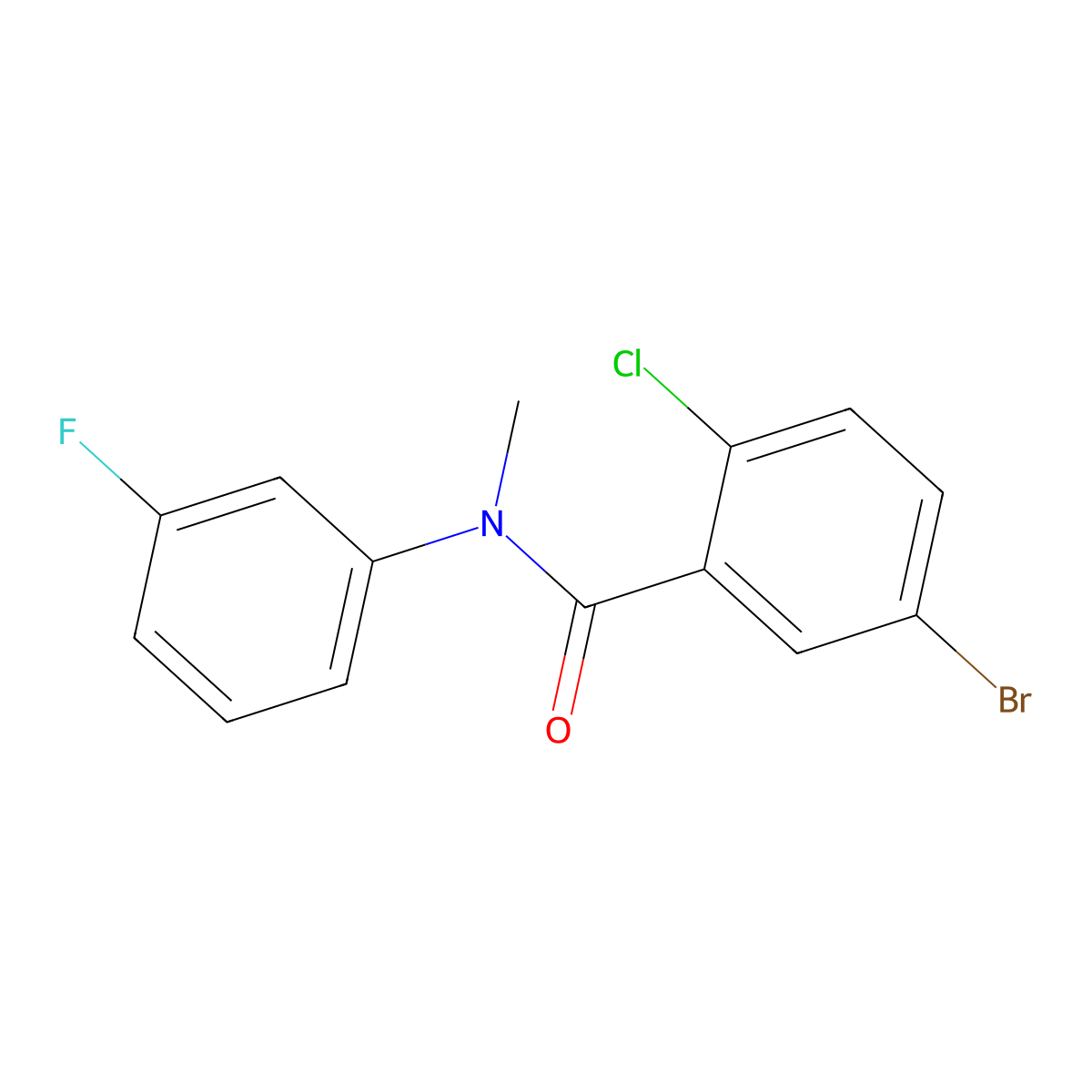 5-bromo-2-chloro-N-(3-fluorophenyl)-N-methylbenzamide molecular structure, CAS 1458458-37-1