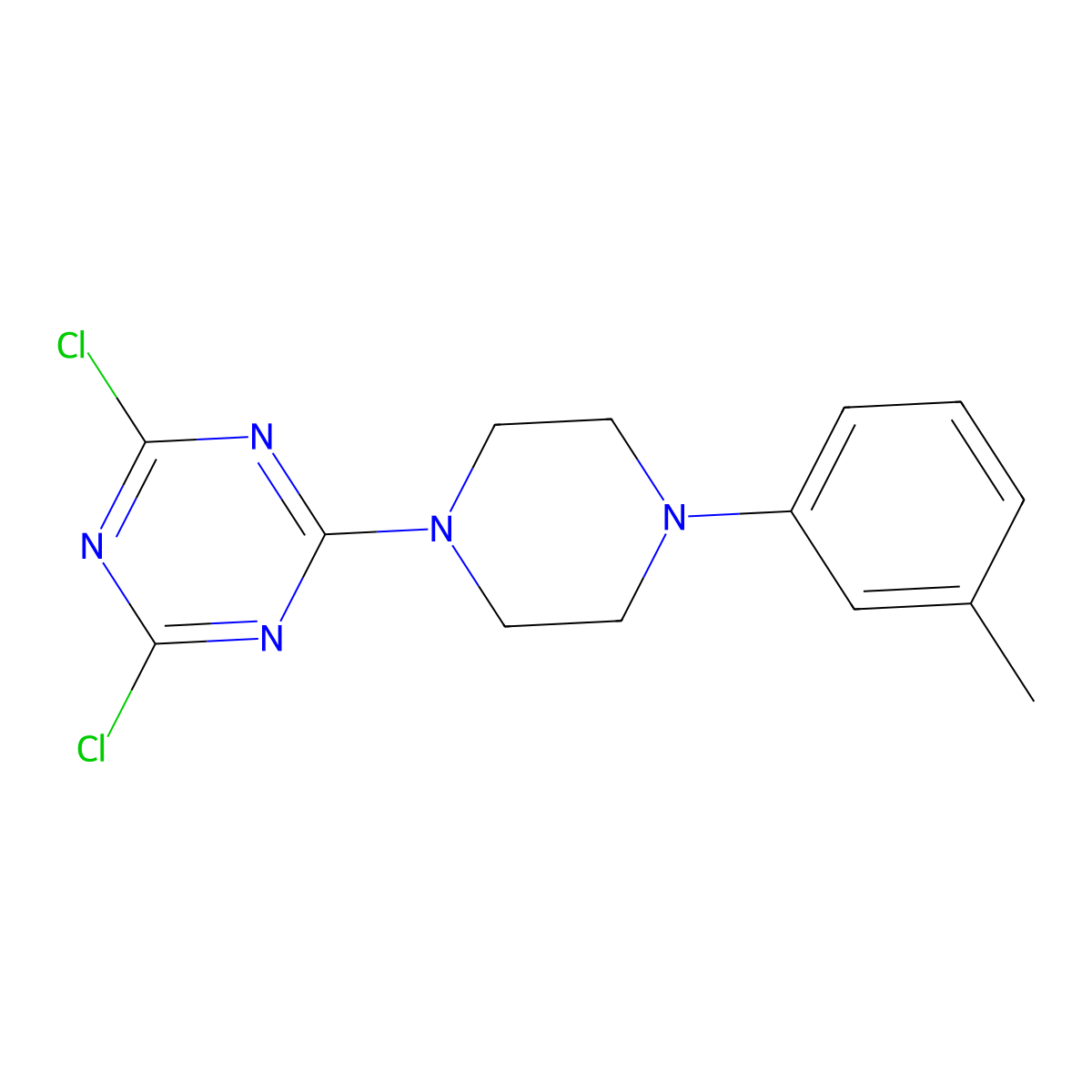 2,4-Dichloro-6-[4-(3-methylphenyl)piperazin-1-yl]-1,3,5-triazine molecular structure, CAS 1458469-08-3