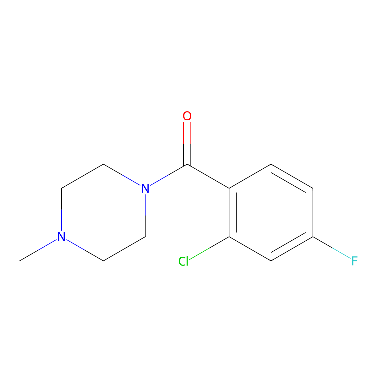 1-(2-Chloro-4-fluorobenzoyl)-4-methylpiperazine molecular structure, CAS 1458475-06-3