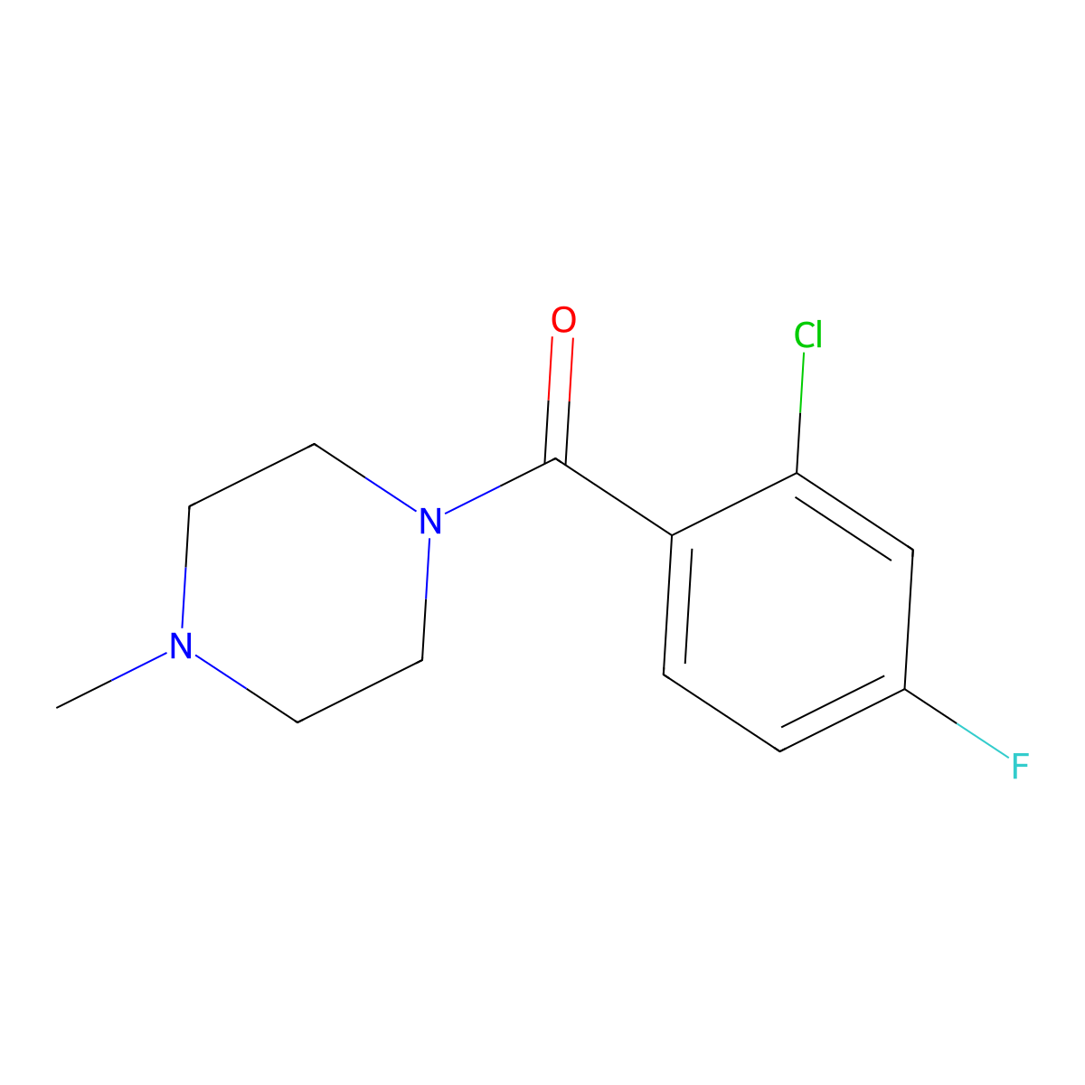 1-(2-Chloro-4-fluorobenzoyl)-4-methylpiperazine molecular structure, CAS 1458475-06-3