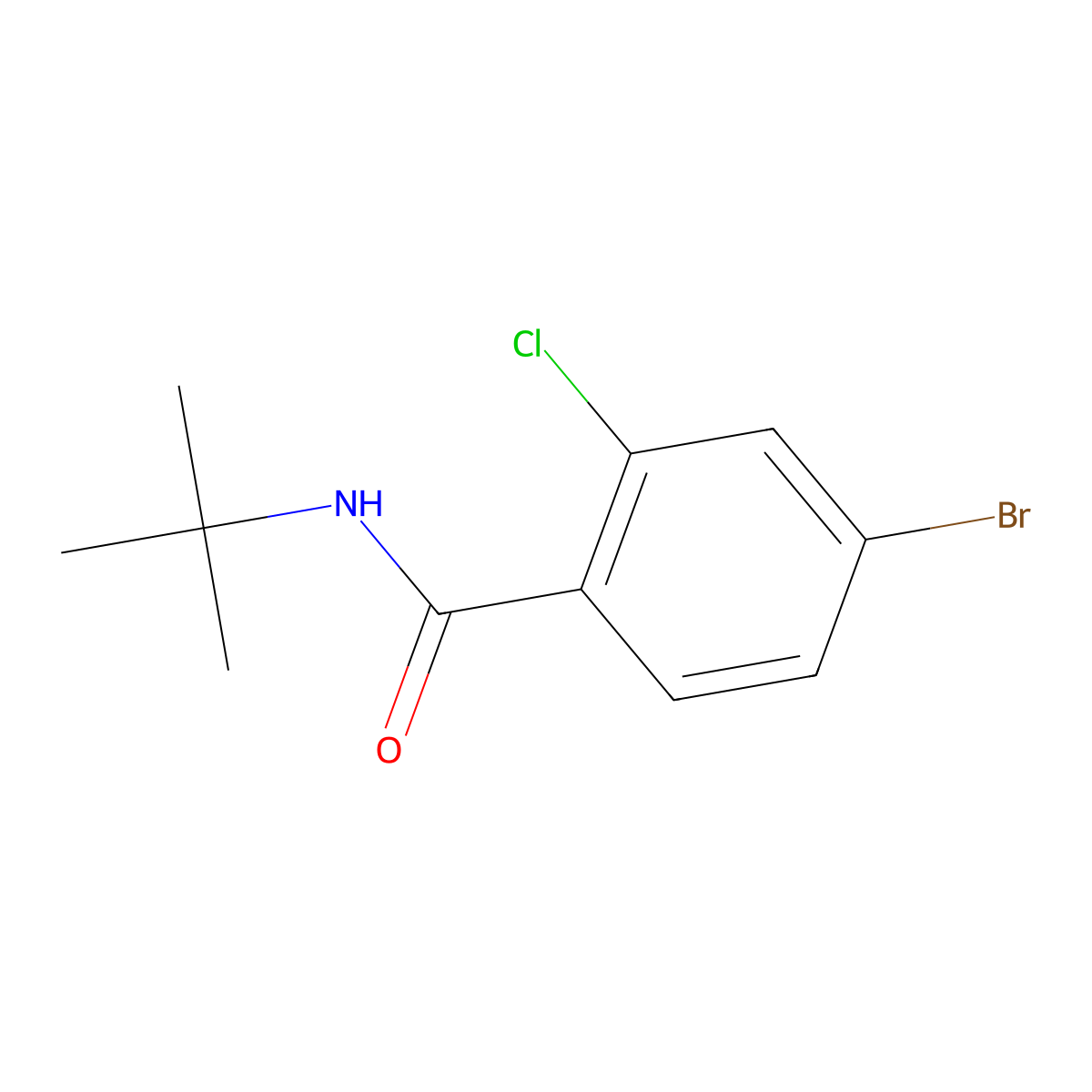 4-bromo-N-tert-butyl-2-chlorobenzamide molecular structure, CAS 1458481-93-0