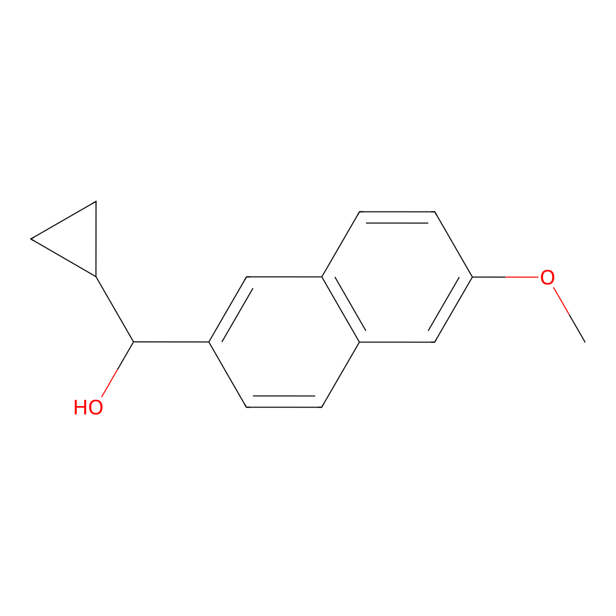 alpha-Cyclopropyl-6-methoxy-2-naphthalenemethanol molecular structure, CAS 1458487-20-1