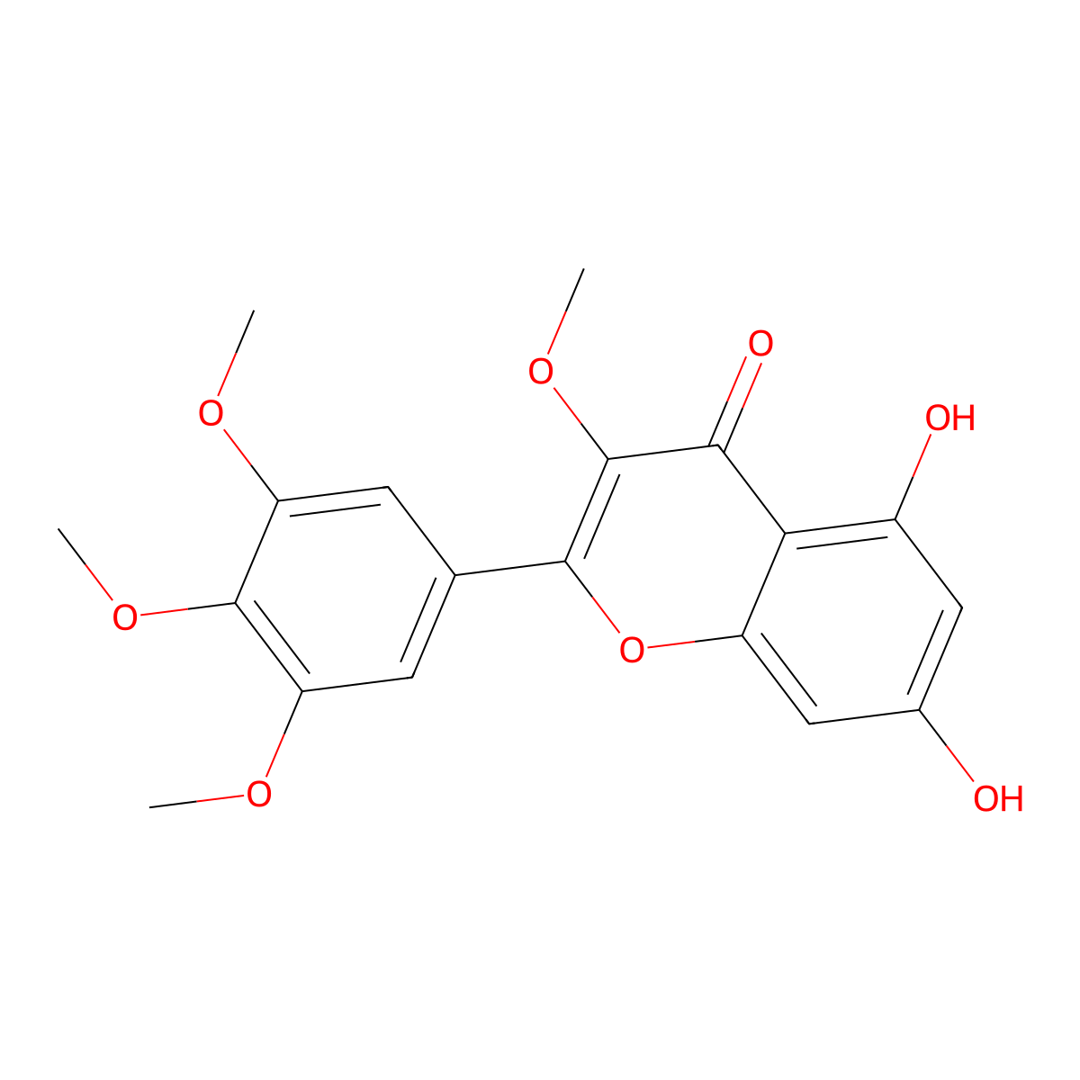 5,7-Dihydroxy-3,3',4',5'-tetramethoxyflavone molecular structure, CAS 14585-04-7