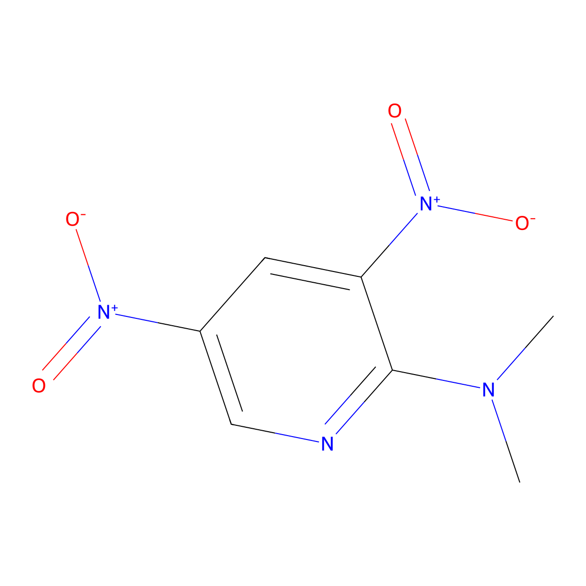 N,N-dimethyl-3,5-dinitropyridin-2-amine molecular structure, CAS 14585-26-3