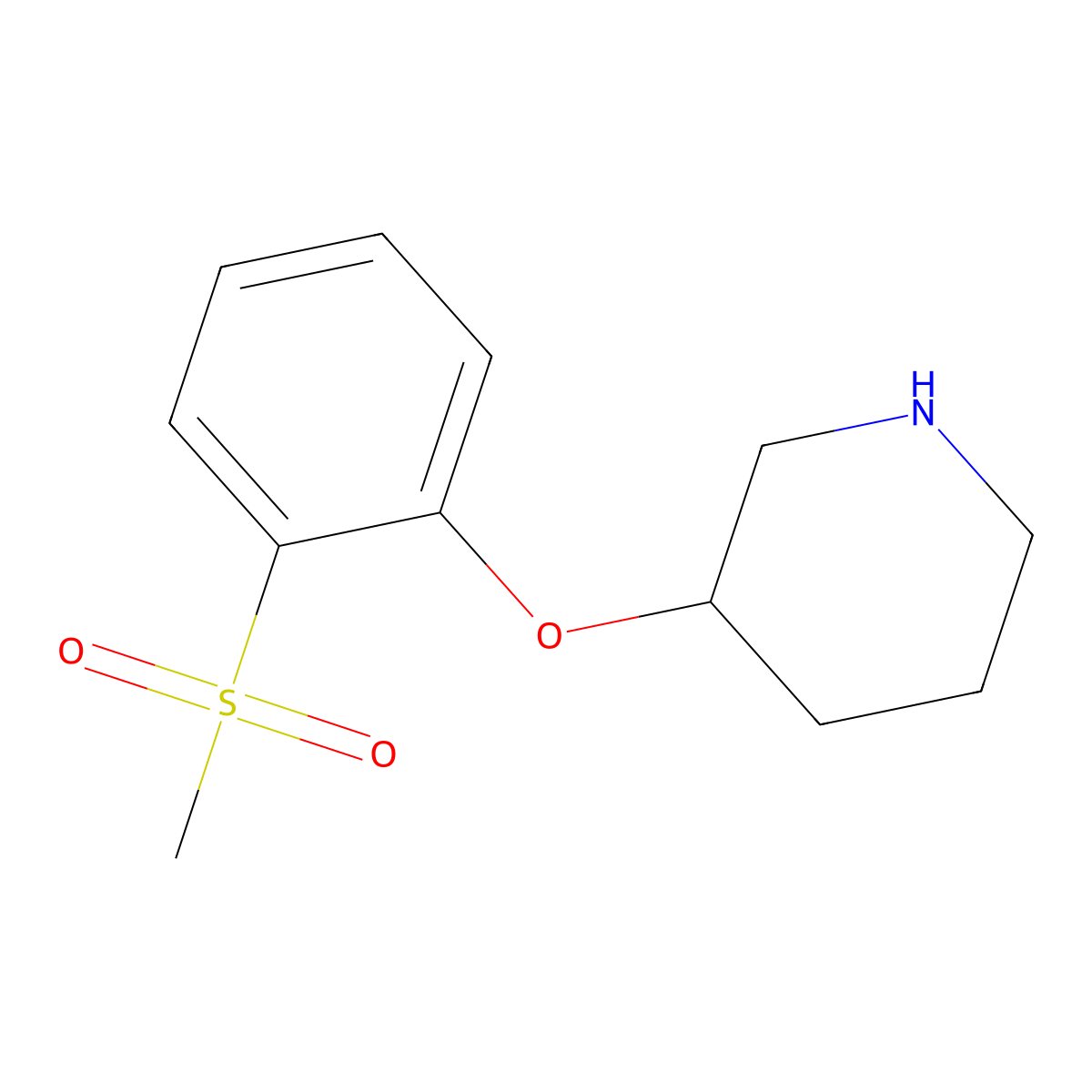 3-(2-(Methylsulfonyl)phenoxy)piperidine molecular structure, CAS 1458536-78-1