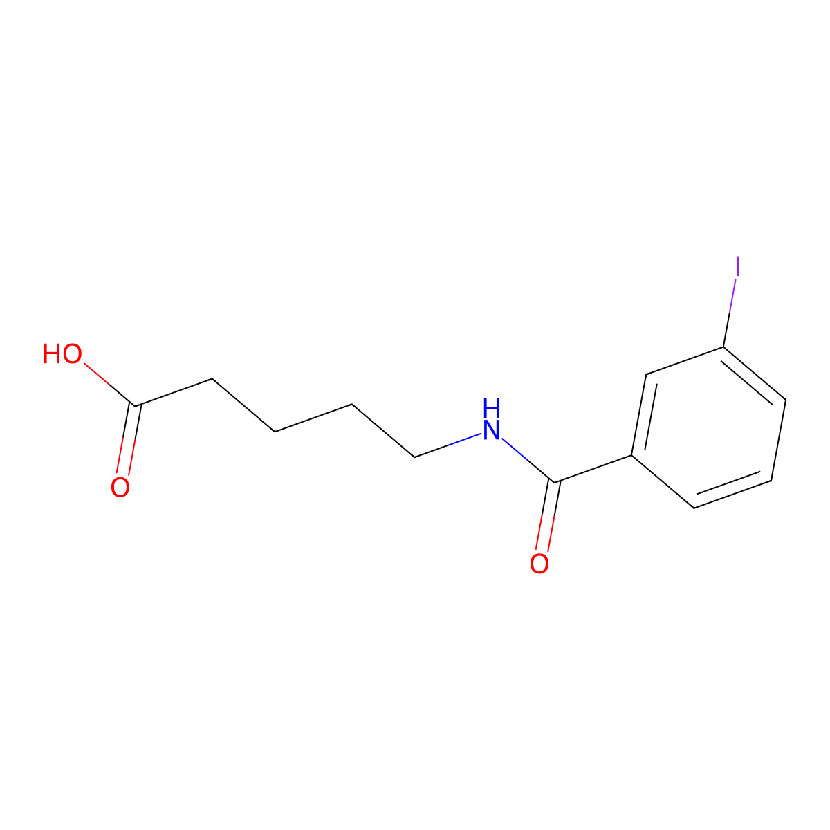 Pentanoic acid, 5-[(3-iodobenzoyl)amino]- molecular structure, CAS 1458544-53-0
