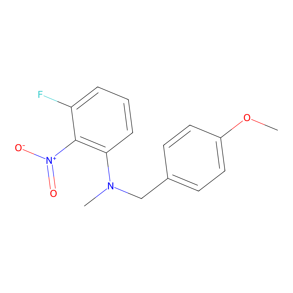 3-Fluoro-N-(4-methoxybenzyl)-N-methyl-2-nitroaniline molecular structure, CAS 1458569-16-8