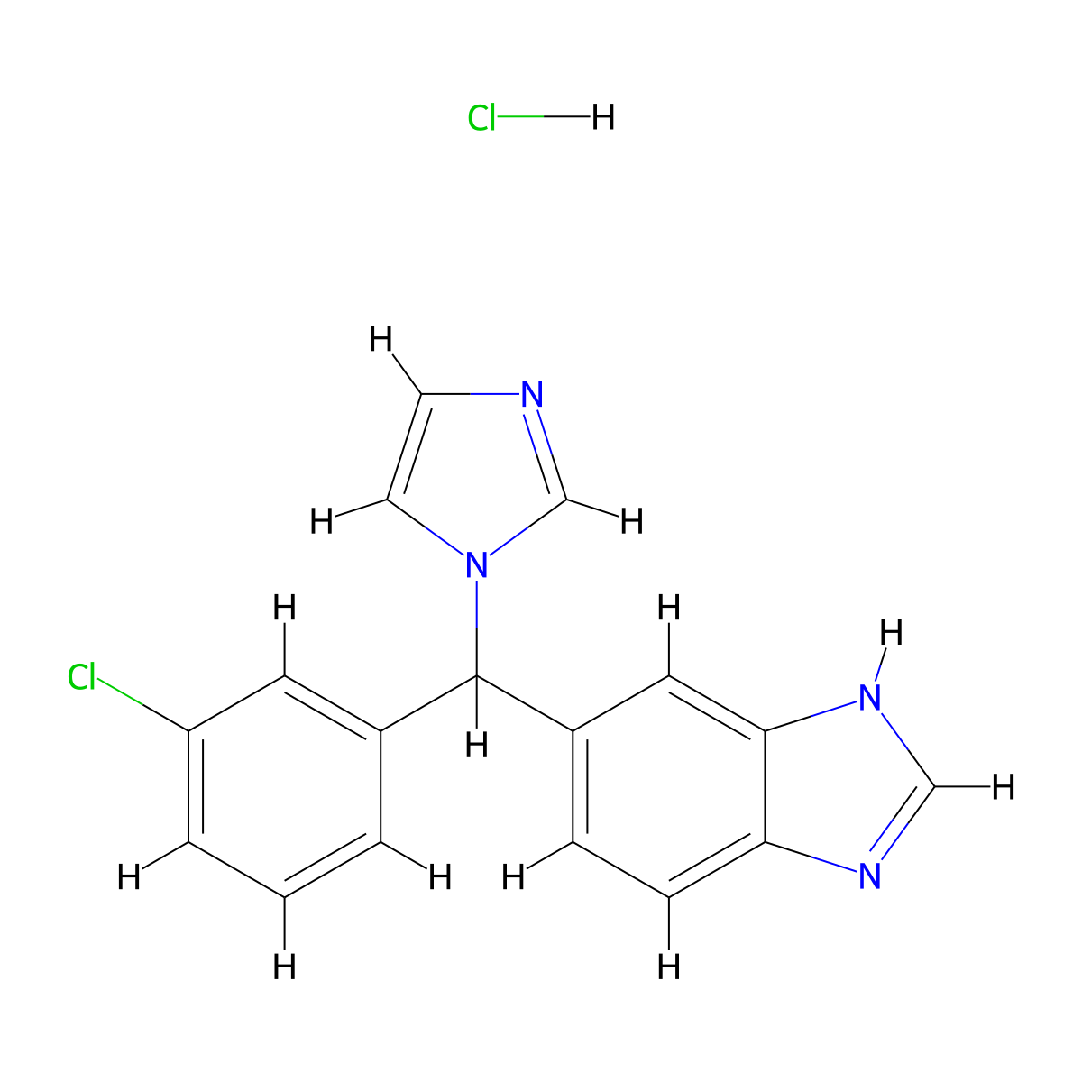 Liarozole hydrochloride molecular structure, CAS 145858-50-0