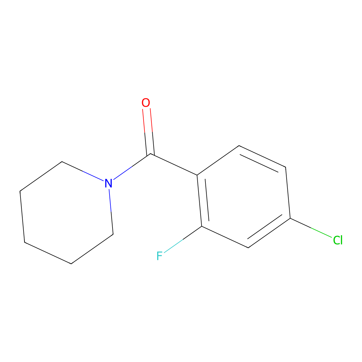 1-(4-Chloro-2-fluorobenzoyl)piperidine molecular structure, CAS 1458592-58-9