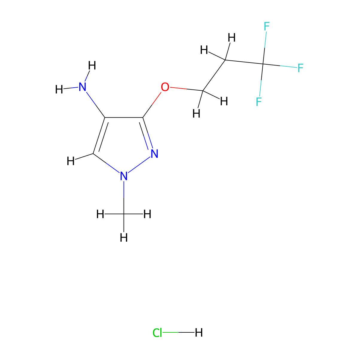 1-Methyl-3-(3,3,3-trifluoropropoxy)-1H-pyrazol-4-amine hydrochloride molecular structure, CAS 1458593-82-2