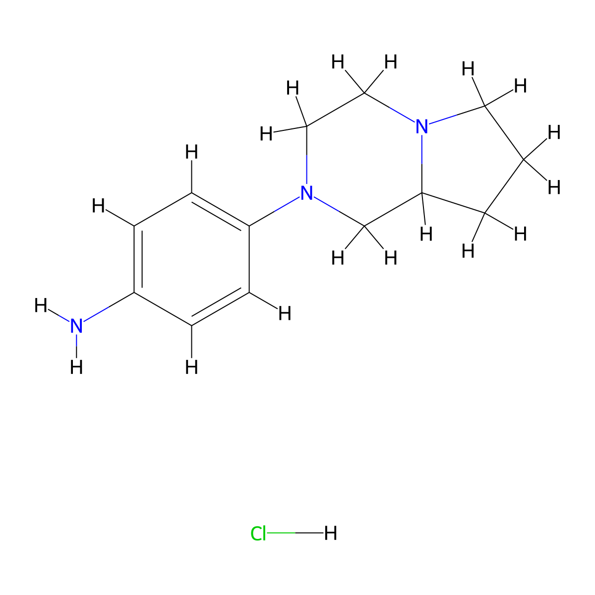 [4-(Hexahydropyrrolo[1,2-a]pyrazin-2(1H)-yl)phenyl]amine hydrochloride molecular structure, CAS 1458593-88-8