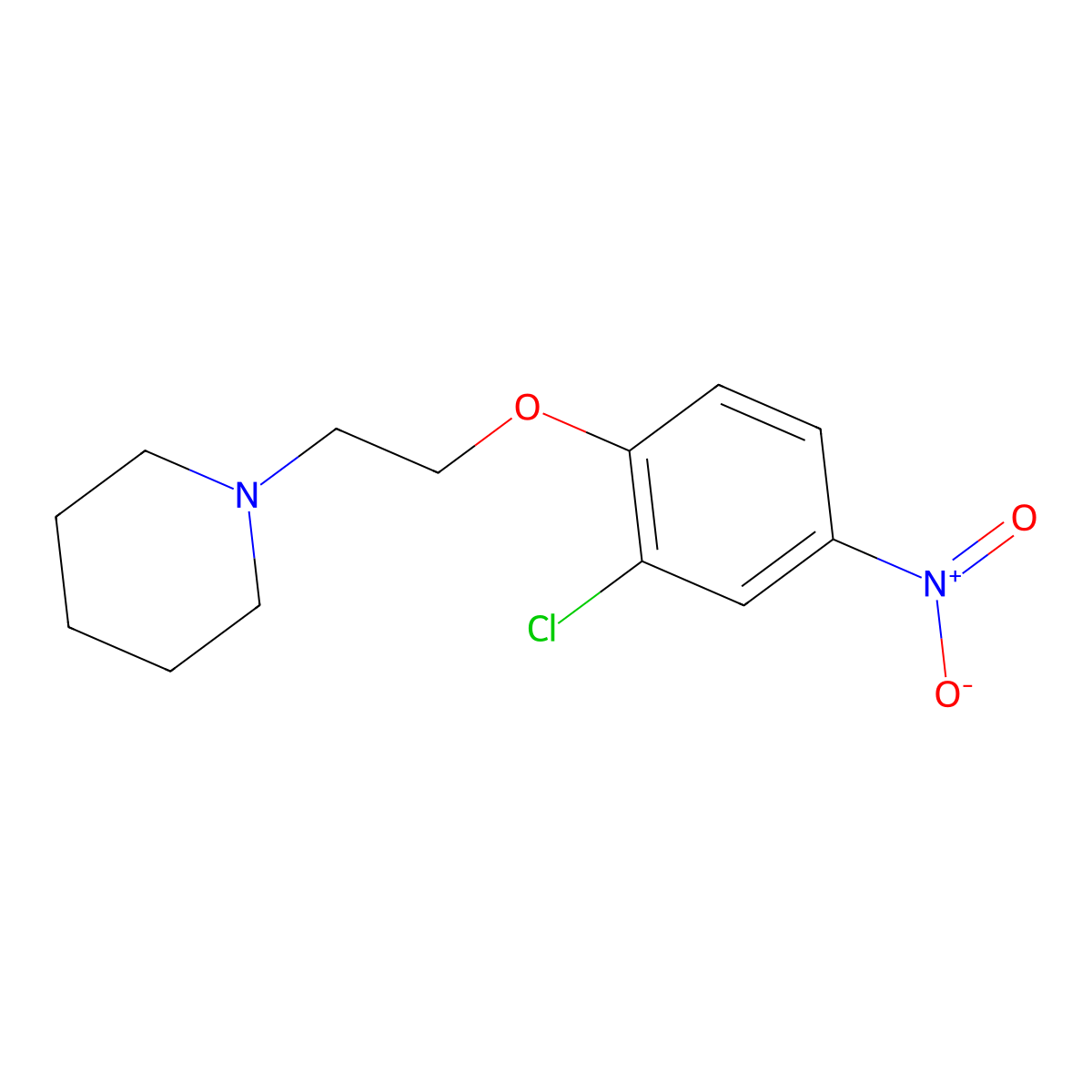 1-(2-(2-Chloro-4-nitrophenoxy)ethyl)piperidine molecular structure, CAS 1458593-91-3