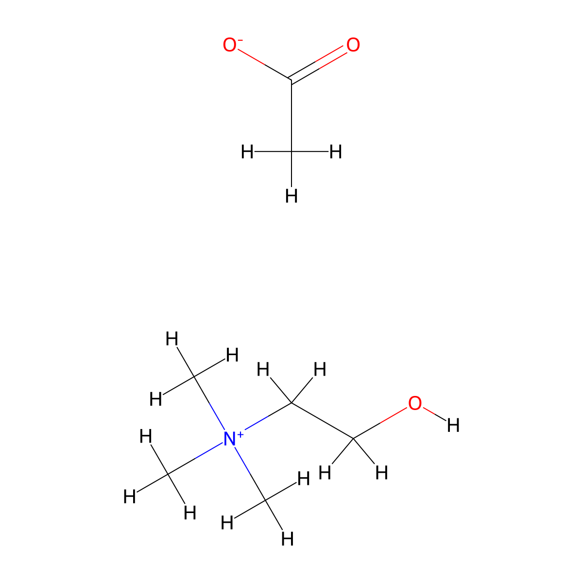 Cholin acetate molecular structure, CAS 14586-35-7