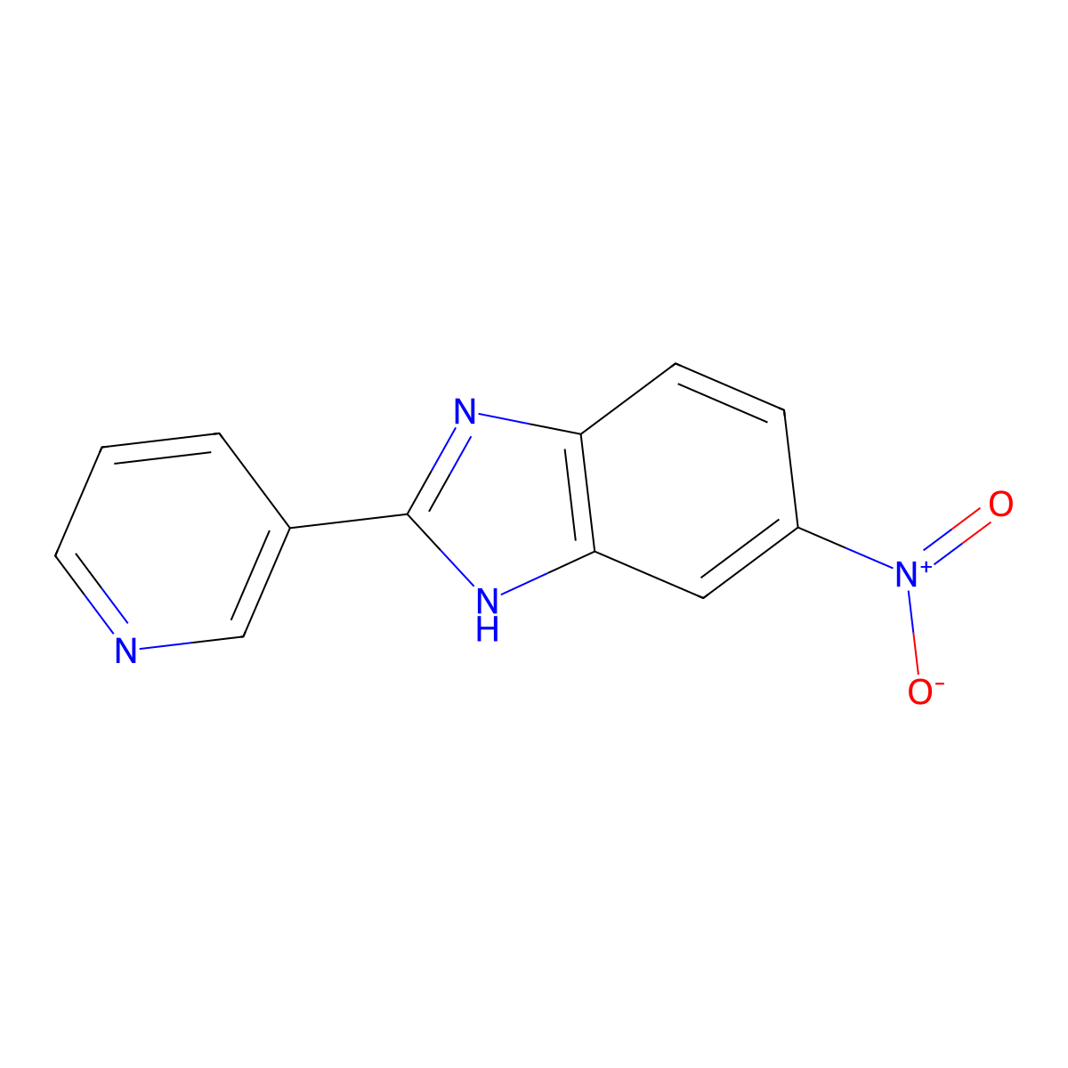 6-Nitro-2-(pyridin-3-yl)-1H-benzimidazole molecular structure, CAS 145861-59-2