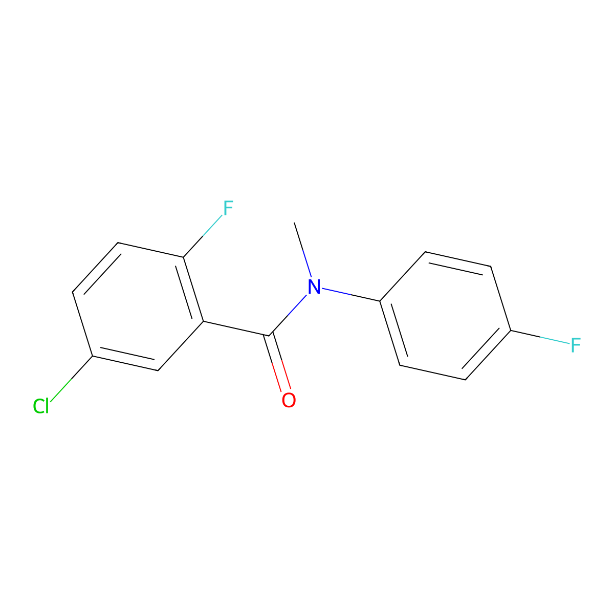 5-chloro-2-fluoro-N-(4-fluorophenyl)-N-methylbenzamide molecular structure, CAS 1458611-98-7