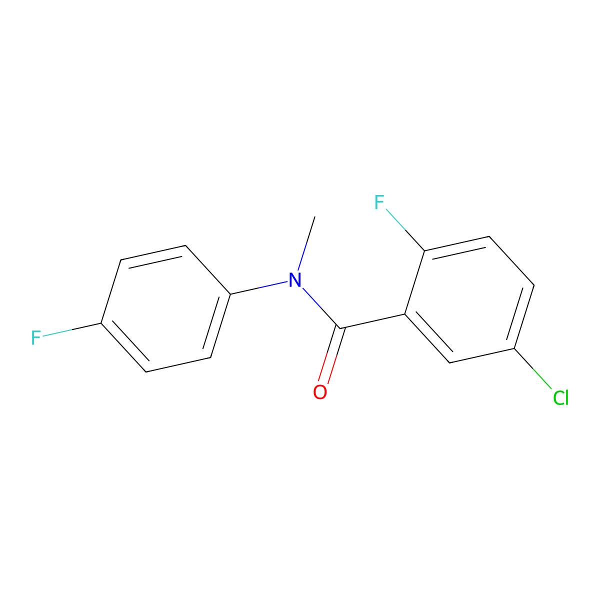 5-chloro-2-fluoro-N-(4-fluorophenyl)-N-methylbenzamide molecular structure, CAS 1458611-98-7