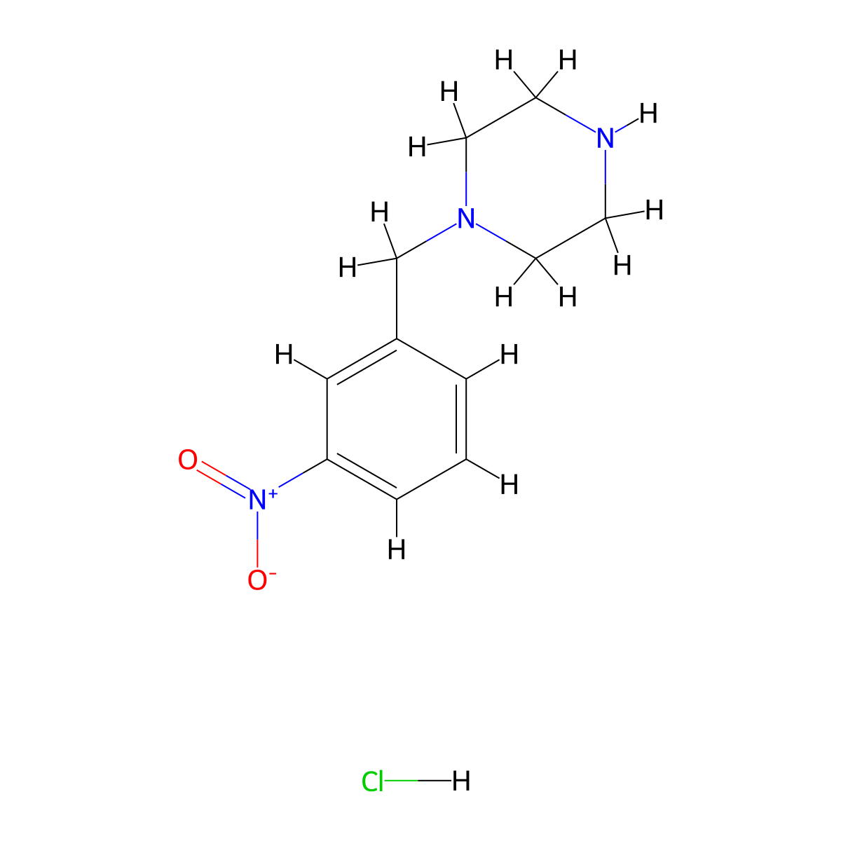 1-(3-Nitrobenzyl)piperazine hydrochloride molecular structure, CAS 1458615-92-3