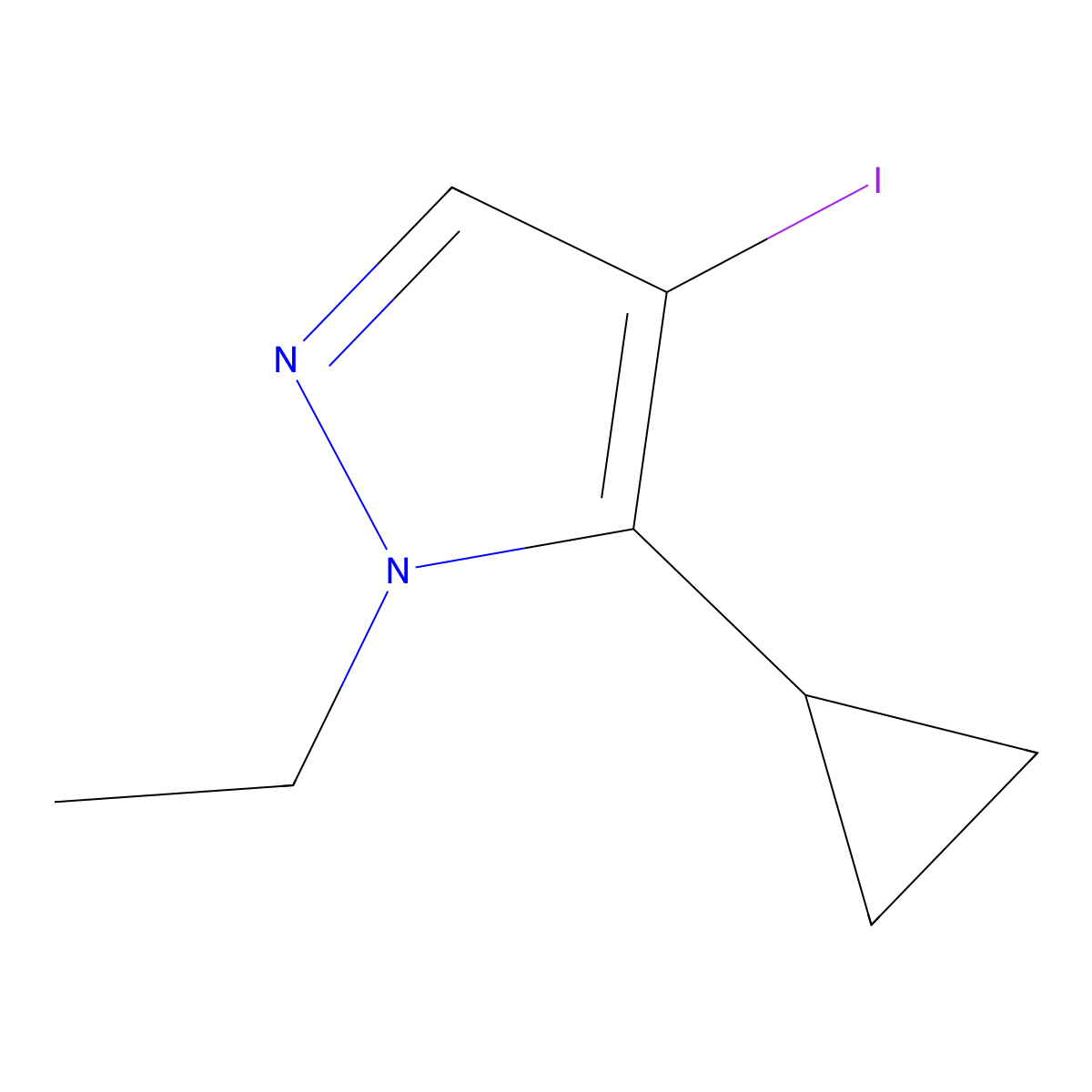 5-Cyclopropyl-1-ethyl-4-iodo-1H-pyrazole molecular structure, CAS 1458615-94-5