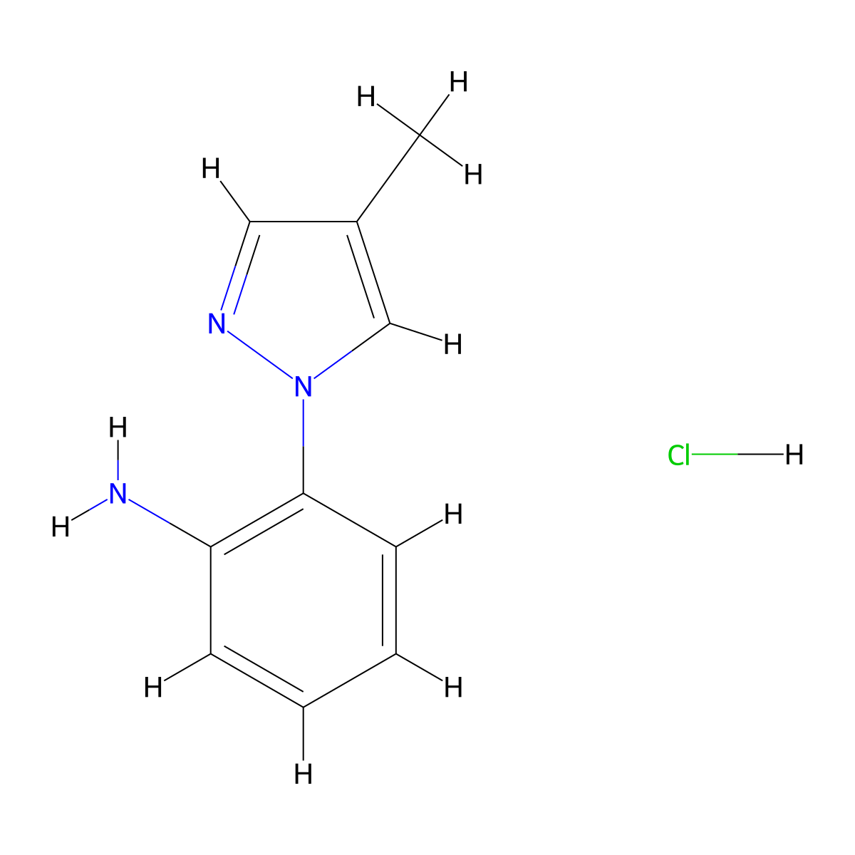 2-(4-Methyl-1H-pyrazol-1-yl)aniline hydrochloride molecular structure, CAS 1458615-95-6