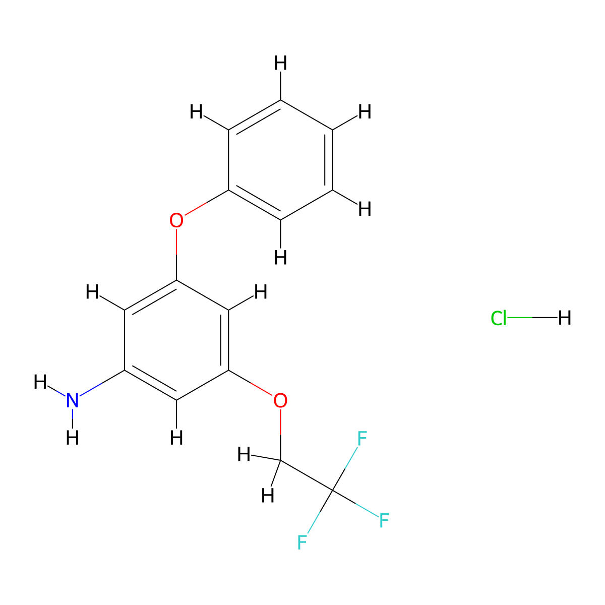 3-Phenoxy-5-(2,2,2-trifluoroethoxy)aniline hydrochloride molecular structure, CAS 1458615-96-7