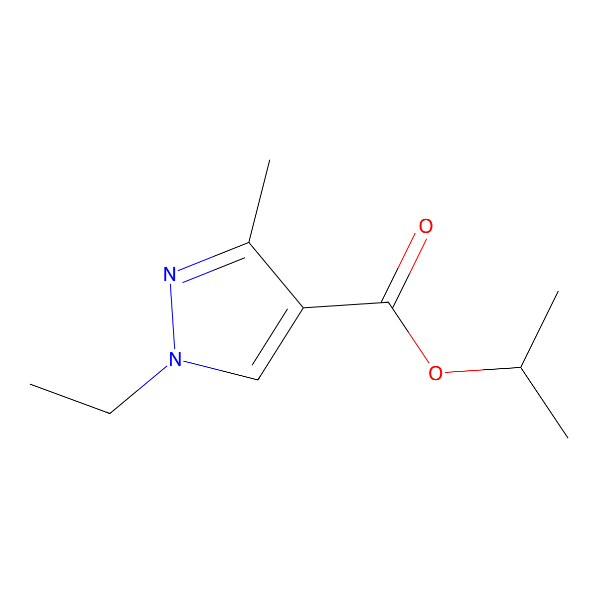 isopropyl 1-ethyl-3-methyl-1H-pyrazole-4-carboxylate molecular structure, CAS 1458615-98-9