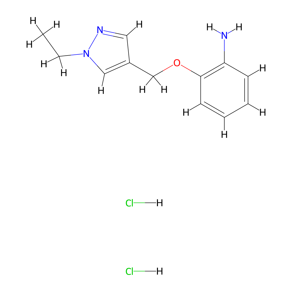2-[(1-Ethyl-1H-pyrazol-4-yl)methoxy]aniline dihydrochloride molecular structure, CAS 1458616-00-6