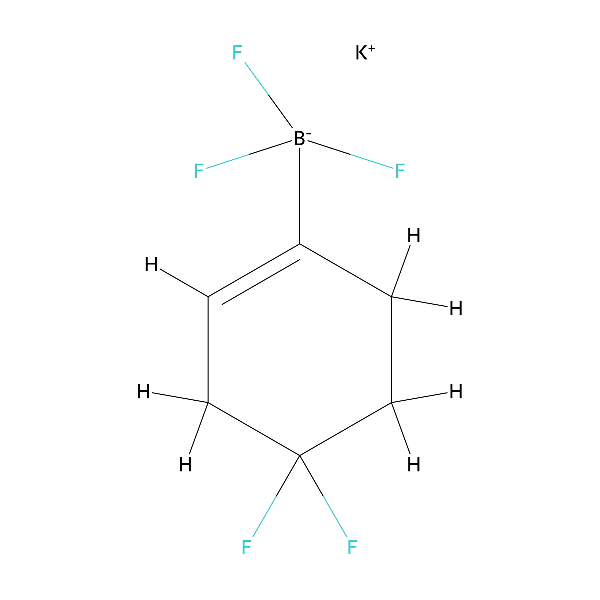 Potassium (4,4-difluorocyclohex-1-en-1-yl)trifluoroboranuide molecular structure, CAS 1458624-93-5