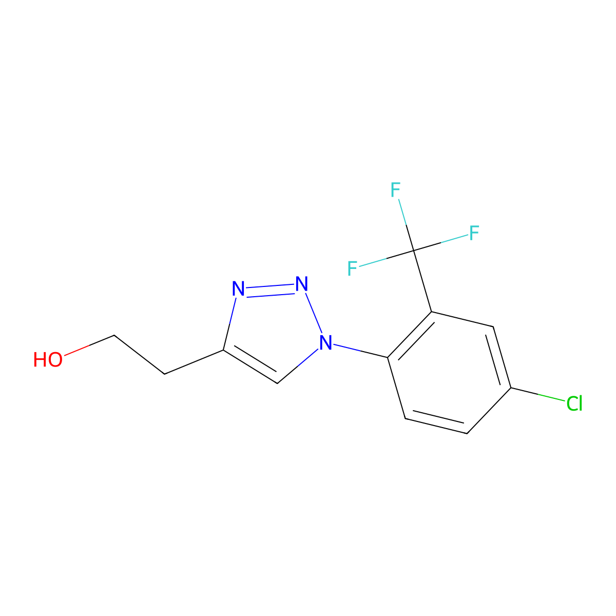 2-{1-[4-chloro-2-(trifluoromethyl)phenyl]-1H-1,2,3-triazol-4-yl}ethan-1-ol molecular structure, CAS 1458636-78-6