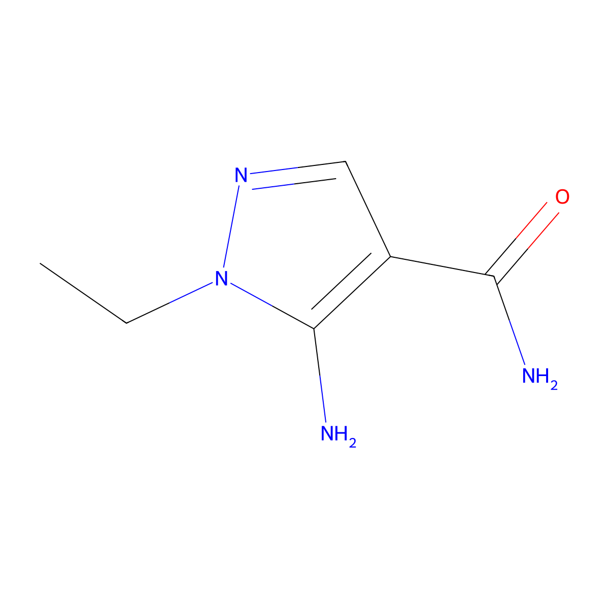 5-amino-1-ethyl-1H-pyrazole-4-carboxamide molecular structure, CAS 145864-65-9