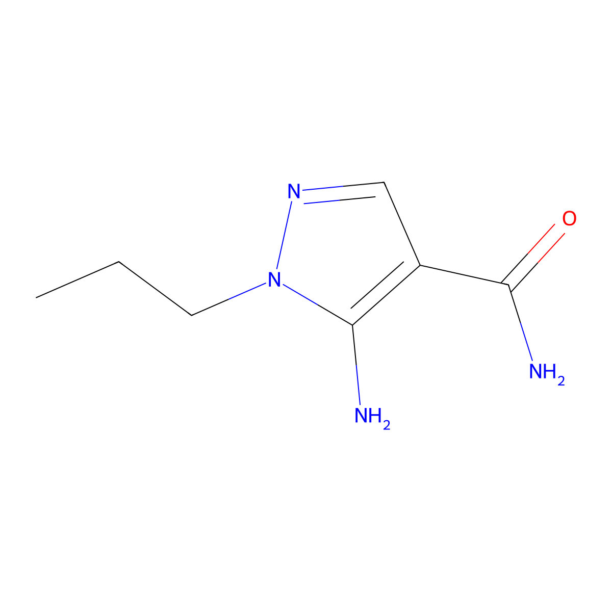 5-Amino-1-propyl-1H-pyrazole-4-carboxamide molecular structure, CAS 145864-66-0