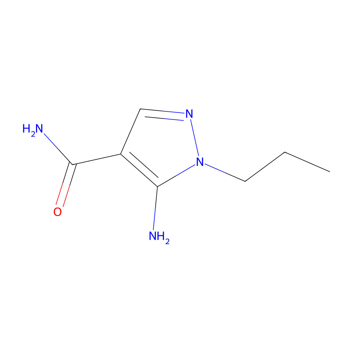 5-Amino-1-propyl-1H-pyrazole-4-carboxamide molecular structure, CAS 145864-66-0