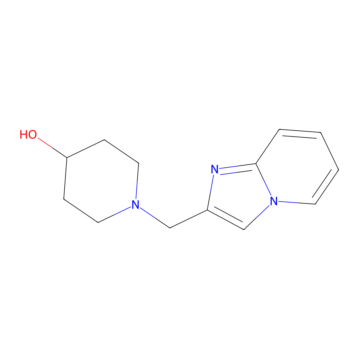 1-(Imidazo[1,2-a]pyridin-2-ylmethyl)piperidin-4-ol molecular structure, CAS 1458646-19-9