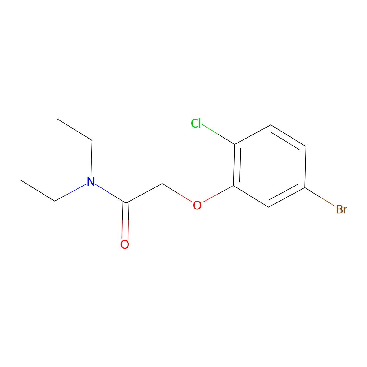 2-(5-bromo-2-chlorophenoxy)-N,N-diethylacetamide molecular structure, CAS 1458648-45-7