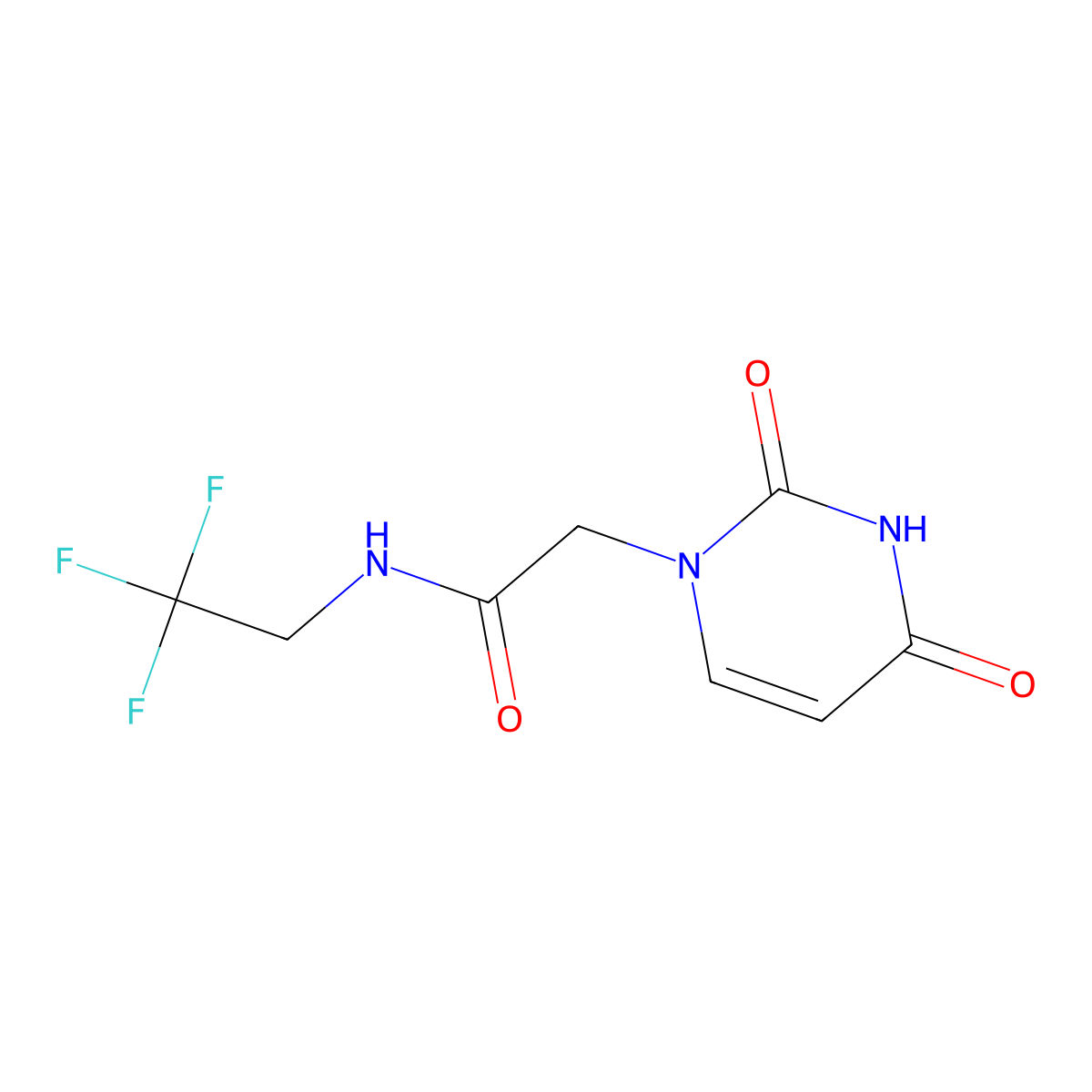2-(2,4-dioxopyrimidin-1-yl)-N-(2,2,2-trifluoroethyl)acetamide molecular structure, CAS 1458651-92-7
