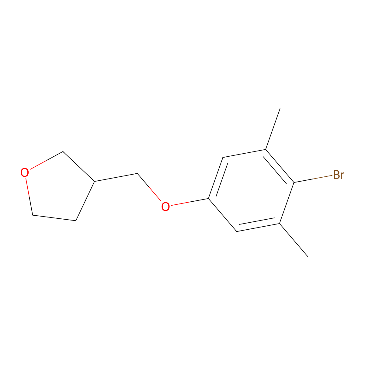 3-((4-Bromo-3,5-dimethylphenoxy)methyl)tetrahydrofuran molecular structure, CAS 1458652-61-3
