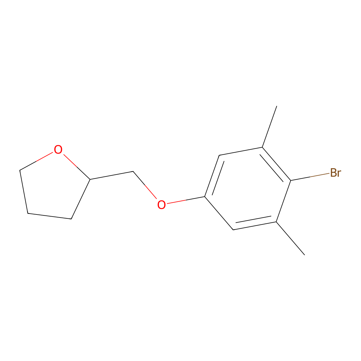 2-((4-Bromo-3,5-dimethylphenoxy)methyl)tetrahydrofuran molecular structure, CAS 1458652-63-5