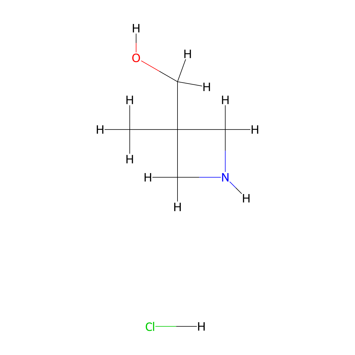 (3-Methylazetidin-3-yl)methanol hydrochloride molecular structure, CAS 1458653-12-7