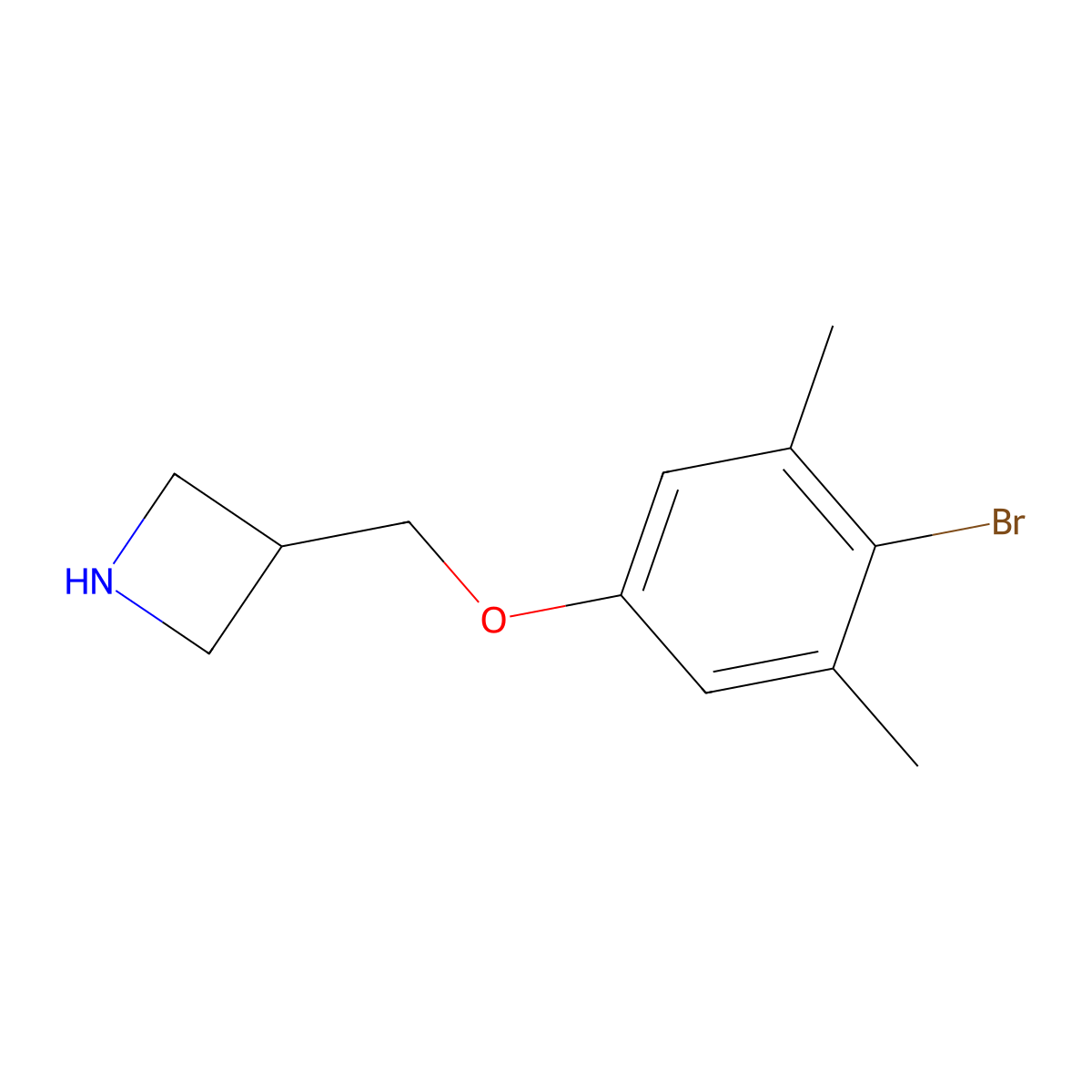 3-((4-Bromo-3,5-dimethylphenoxy)methyl)azetidine molecular structure, CAS 1458653-19-4
