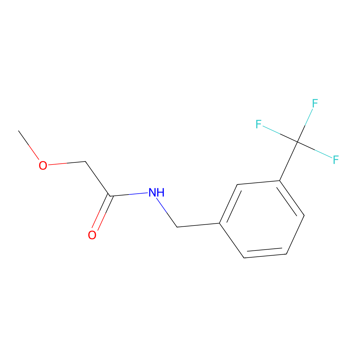 2-methoxy-N-{[3-(trifluoromethyl)phenyl]methyl}acetamide molecular structure, CAS 1458662-50-4