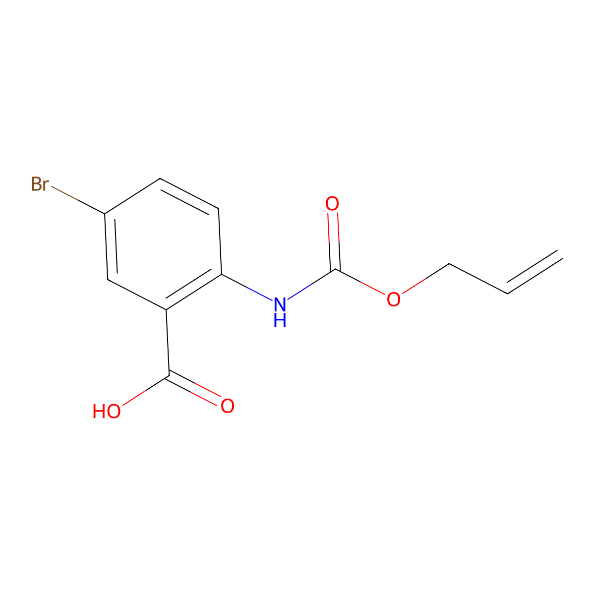 5-Bromo-2-{[(prop-2-en-1-yloxy)carbonyl]amino}benzoic acid molecular structure, CAS 1458663-51-8