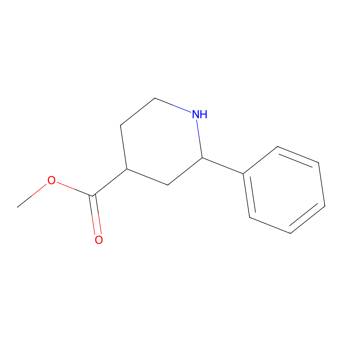 Methyl cis-2-Phenylpiperidine-4-carboxylate molecular structure, CAS 1458681-51-0