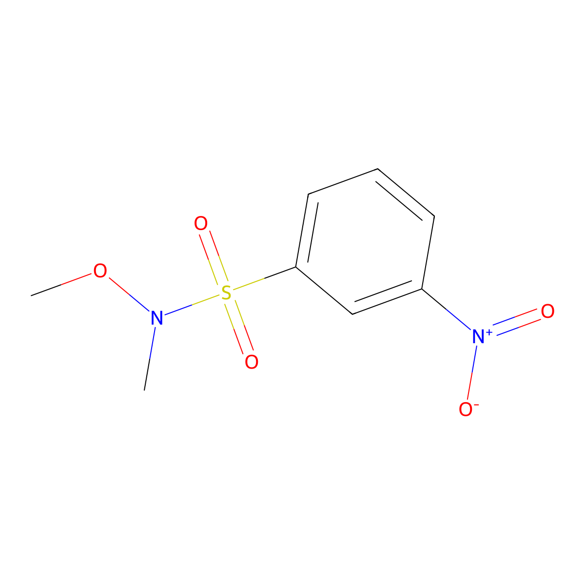 N-methoxy-N-methyl-3-nitrobenzenesulfonamide molecular structure, CAS 1458729-14-0