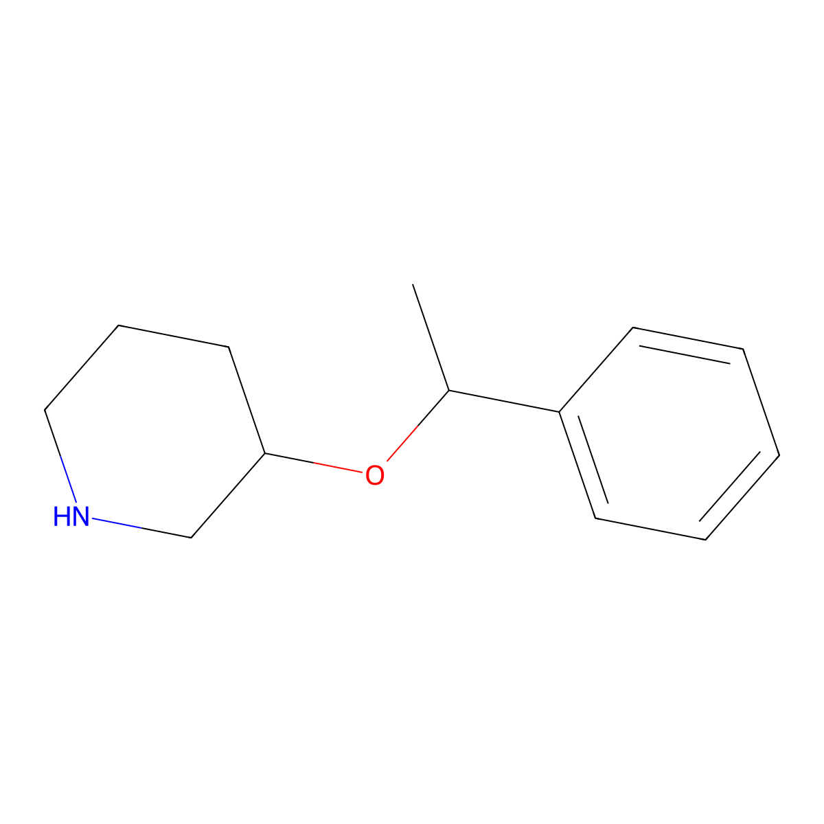 3-(1-Phenylethoxy)piperidine molecular structure, CAS 1458744-02-9