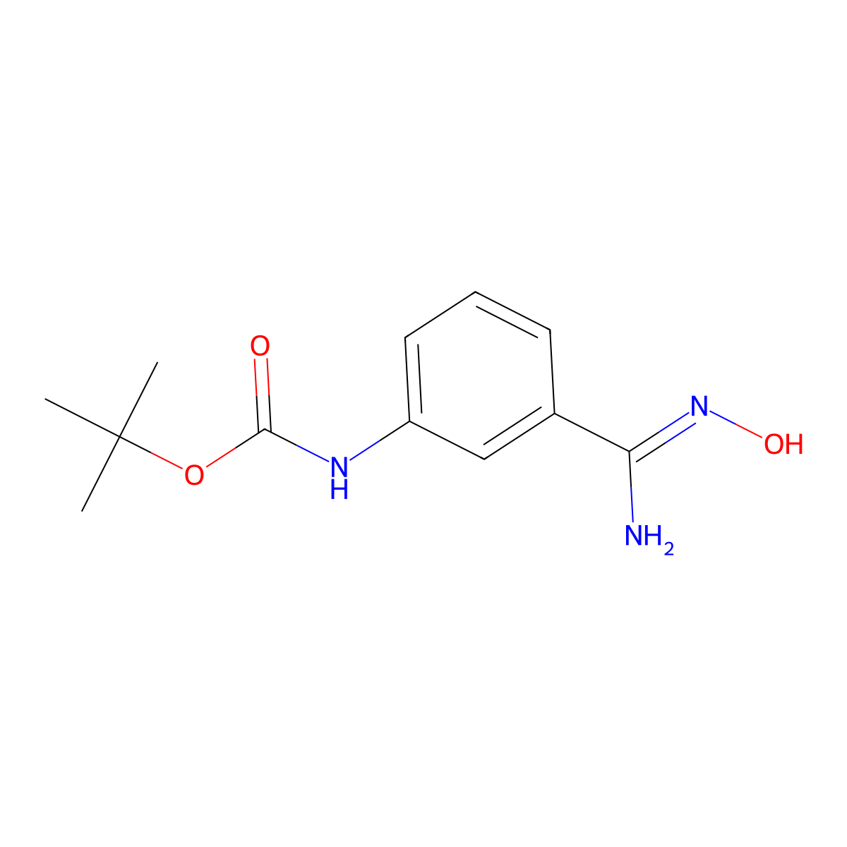tert-butyl N-[3-(N'-hydroxycarbamimidoyl)phenyl]carbamate molecular structure, CAS 145878-49-5
