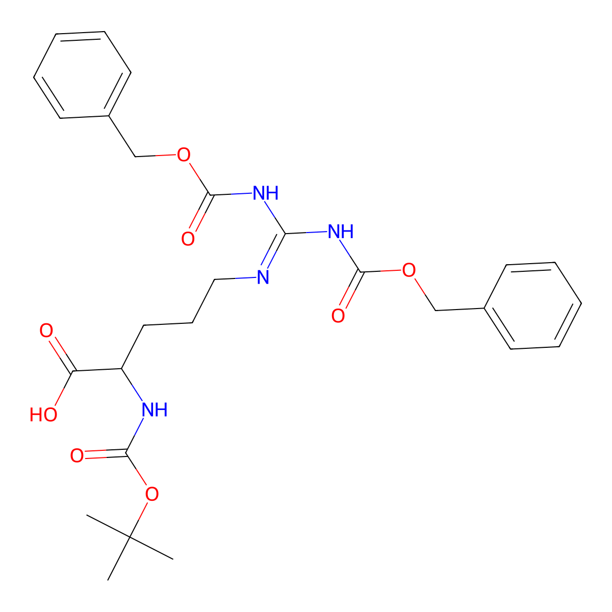 Boc-D-arg(Z)2-OH molecular structure, CAS 145881-13-6