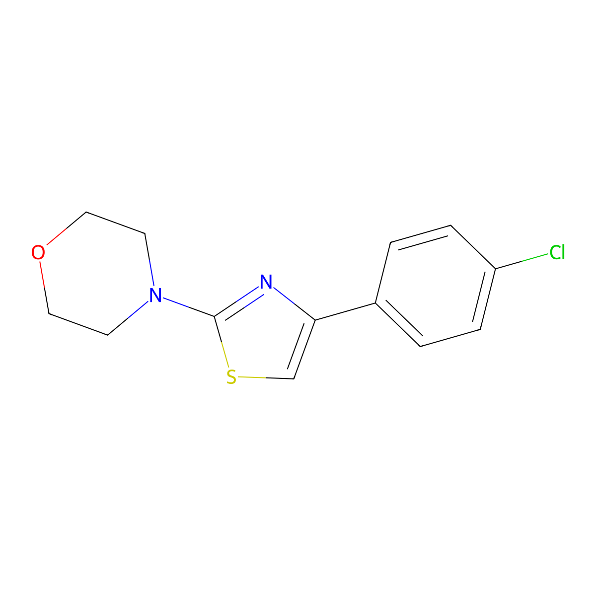 4-[4-(4-Chlorophenyl)-1,3-thiazol-2-yl]morpholine molecular structure, CAS 145889-63-0