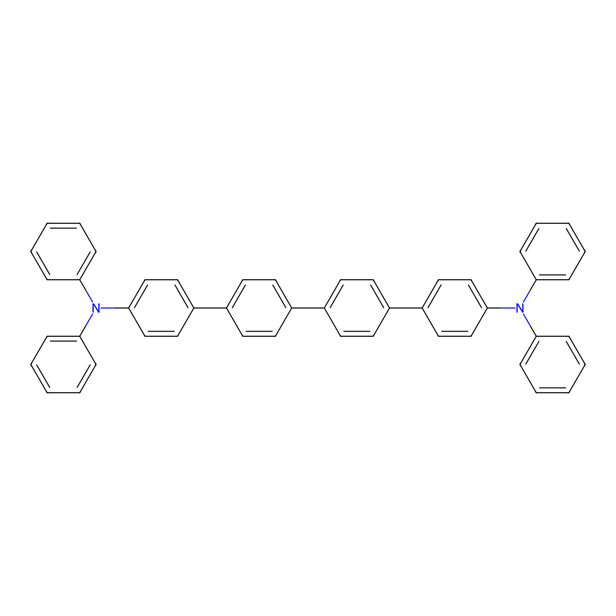 N,N,N',N'-Tetraphenyl[1,1':4',1'':4'',1'''-quaterphenyl]-4,4'''-diamine molecular structure, CAS 145898-89-1