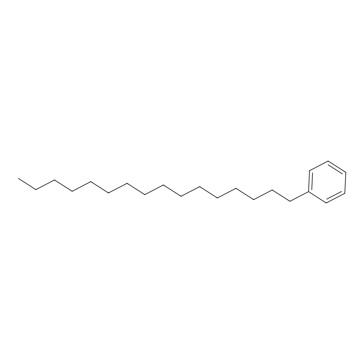 Hexadecylbenzene molecular structure, CAS 1459-09-2