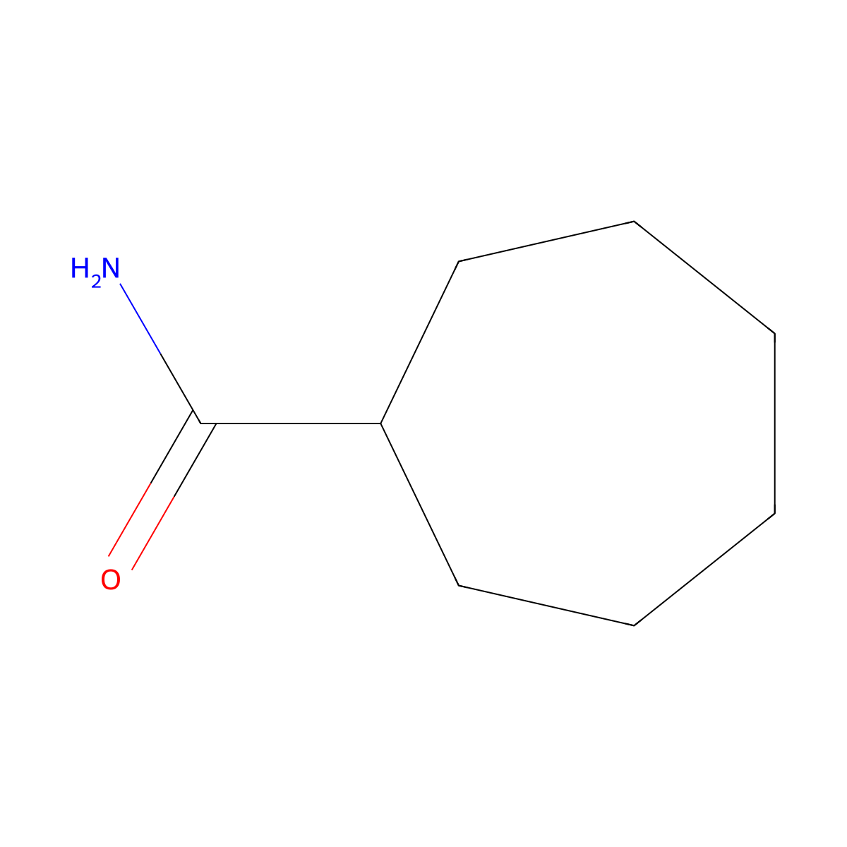 Cycloheptanecarboxamide molecular structure, CAS 1459-39-8